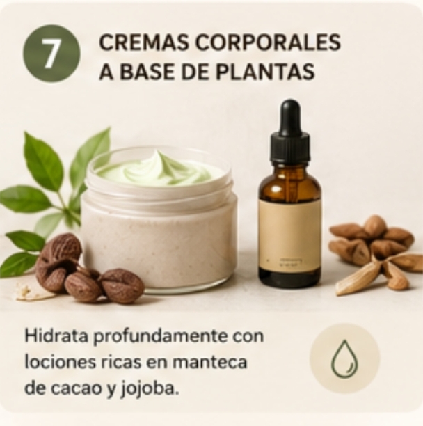 Cremas corporales a base de plantas y vegetales
